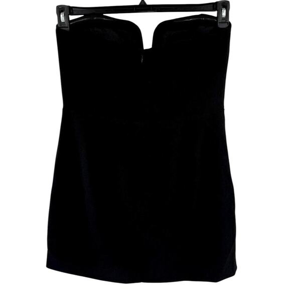 Halston Anabelle strapless fitted mini dress black size 14 - Picture 5 of 9